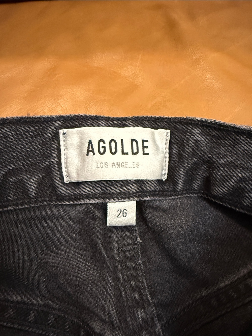 AGOLDE RILEY HIGH RISE STRAIGHT CROP STRETCH 26 PANORAMIC BLACK DENIM DISTRESSED - Picture 7 of 8